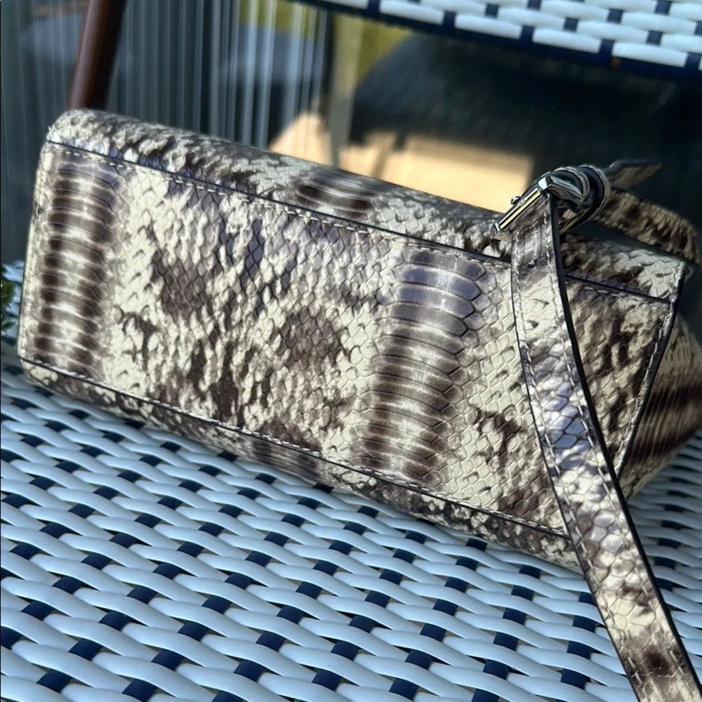 Michael Kors Brown and Cream Crossbody Bag with Chain Strap - Picture 12 of 12